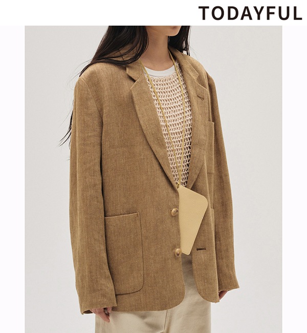 TODAYFUL �ȥ��ǥ��ե�  Boyfriend Linen Jacket 12610107  /����󥻥������Բľ��� �������ˤ�15���ޤ�¨��ȯ��(���˰ʳ�)��