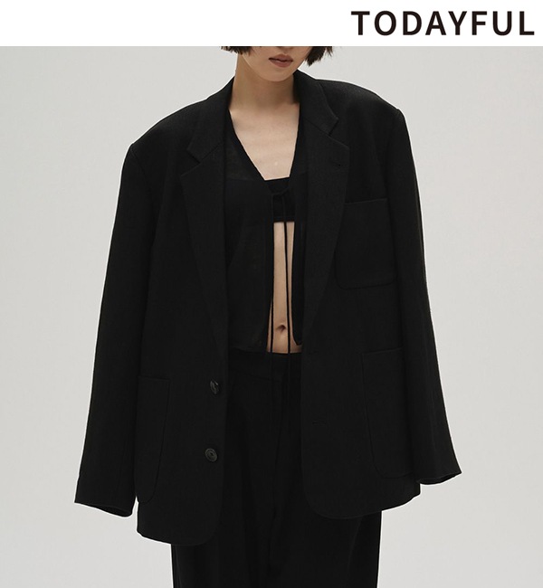 TODAYFUL �ȥ��ǥ��ե�  Boyfriend Linen Jacket 12610107  /����󥻥������Բľ��� �������ˤ�15���ޤ�¨��ȯ��(���˰ʳ�)��