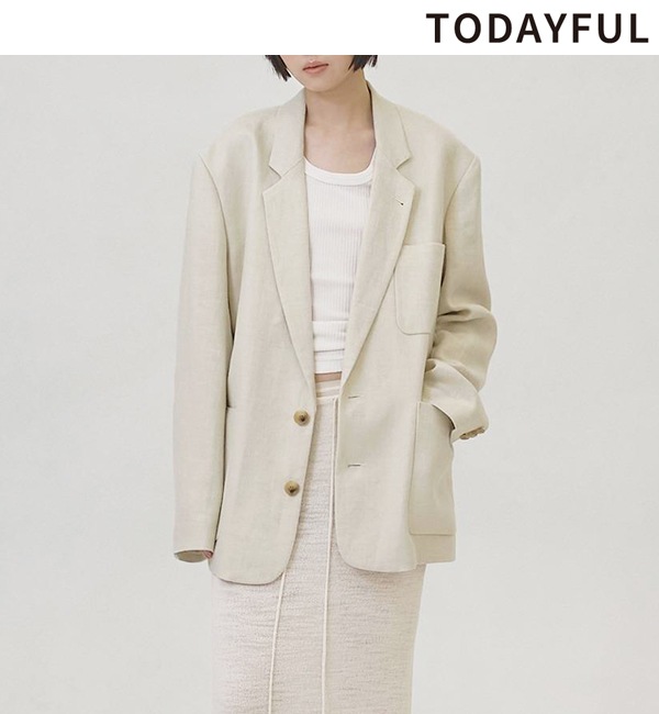 TODAYFUL �ȥ��ǥ��ե�  Boyfriend Linen Jacket 12610107  /����󥻥������Բľ��� �������ˤ�15���ޤ�¨��ȯ��(���˰ʳ�)��
