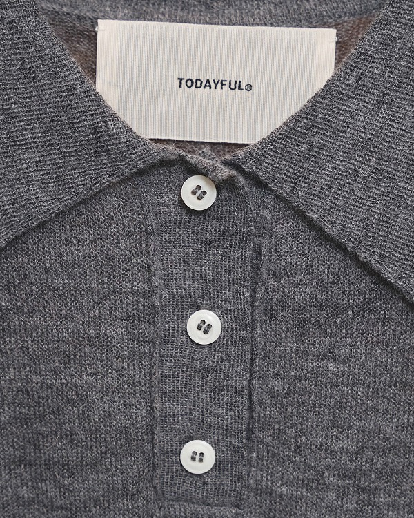 �ڴ��ָ���ݥ����5%��10/18(��)23:59�ޤǡۡ�ͽ���ʡ�TODAYFUL �ȥ��ǥ��ե�  Mohair Knit Polo 12710528 4����5�������ͽ�� /����󥻥������Բľ���