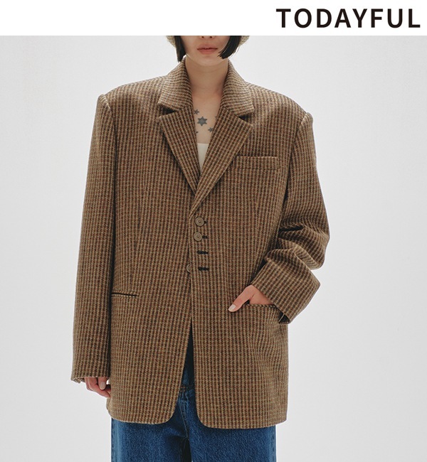 TODAYFUL Over Check Coat 36 【公式通販】