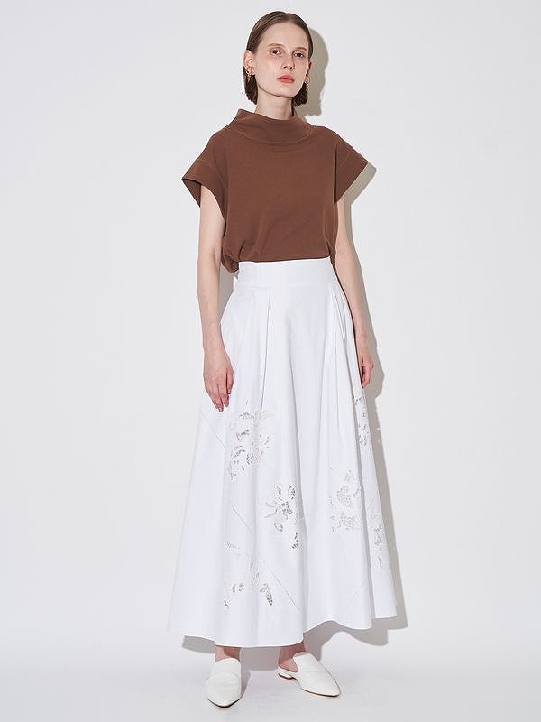 A18663 美品 エレンディーク アシンメトリーバルーンスカート ボリューム 期間限定15%OFF】ELENDEEK エレンディーク EMBROIDERY FLARE SK エン