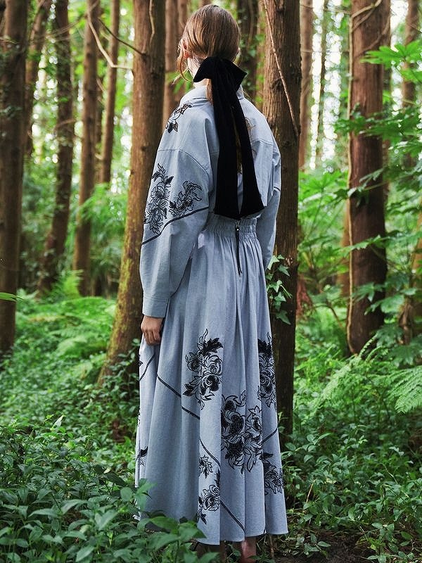 期間限定15%OFF】ELENDEEK エレンディーク EMBROIDERY FLARE SK エン