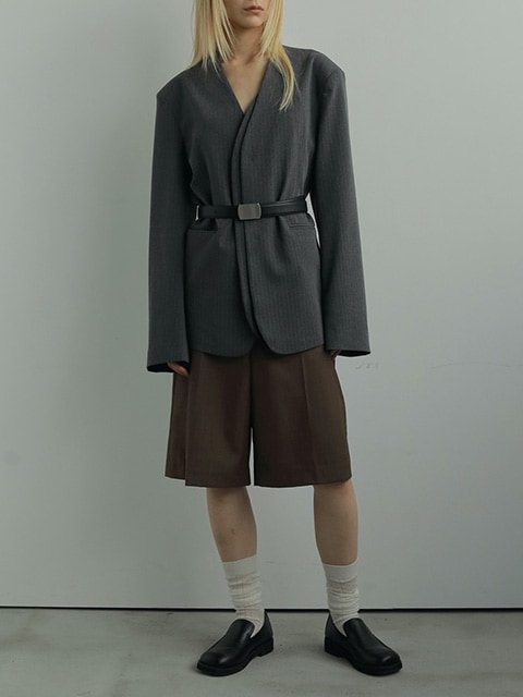 anuke アンヌーク Collarless Over Jacket 62520106 /キャンセル返品