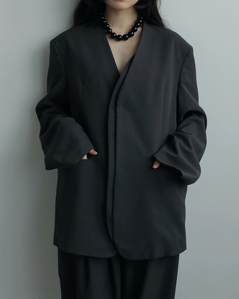 anuke アンヌーク Collarless Over Jacket 62520106 /キャンセル返品