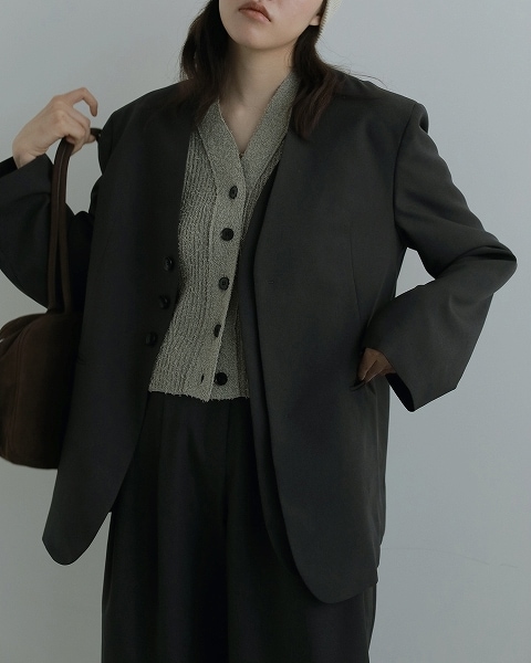 anuke アンヌーク Collarless Over Jacket 62520106 /キャンセル返品