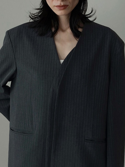 anuke アンヌーク Collarless Over Jacket 62520106 /キャンセル返品