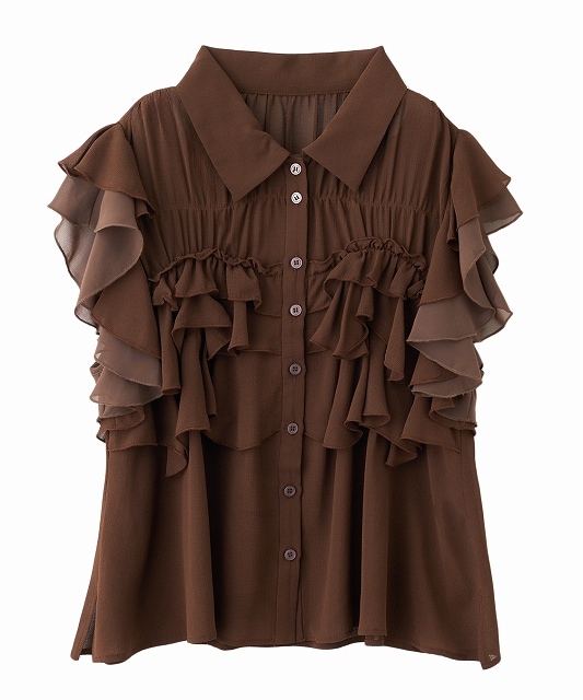 即完 ココディール 新品タグ付 フリルシャツブラウス 25AW COCODEAL ココディール フリルシャツブラウス 75518048