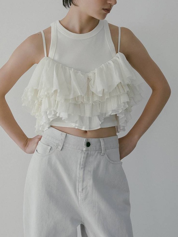 ��5���ָ���10%OFF 5/18(��)�ޤǡ�anuke ����̡���  Mesh Frill Camisole 62610402  /����󥻥������Բľ��� �������ˤ�15���ޤ�¨��ȯ��(���˰ʳ�)��