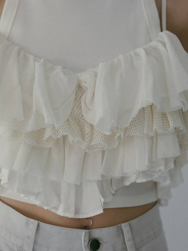 ��5���ָ���10%OFF 5/18(��)�ޤǡ�anuke ����̡���  Mesh Frill Camisole 62610402  /����󥻥������Բľ��� �������ˤ�15���ޤ�¨��ȯ��(���˰ʳ�)��