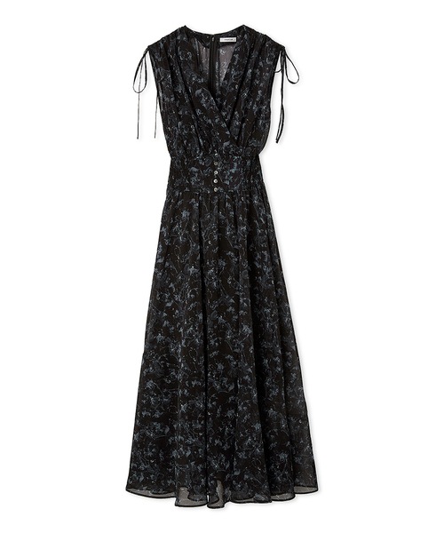 【正規品】FRAY I.D ラインフラワープリントカシュワンピース　0 YEL SALE30%OFF】FRAY I.D フレイアイディー ラインフラワープリント