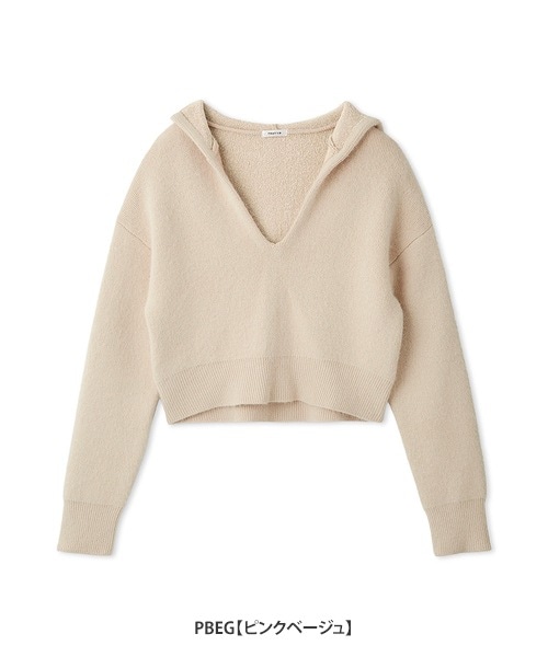 【美品】FRAY I.D 大人気完売　ニットフーディ　ベージュ FRAY I.D / フレイアイディー ニットフーディー 23秋冬予約