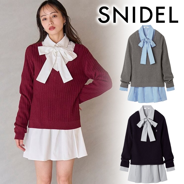 SNIDEL シャツコンビチュニック ネイビー1サイズ 期間限定12%OFF】SNIDEL スナイデル シャツコンビチュニック