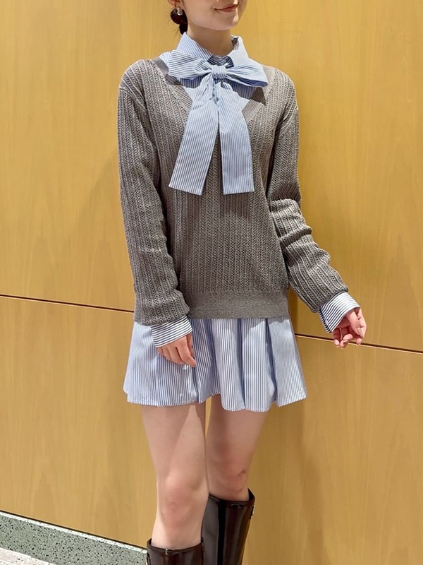 SNIDEL シャツコンビチュニック ネイビー1サイズ SNIDEL シャツコンビチュニック ネイビー1サイズ シャツコンビ