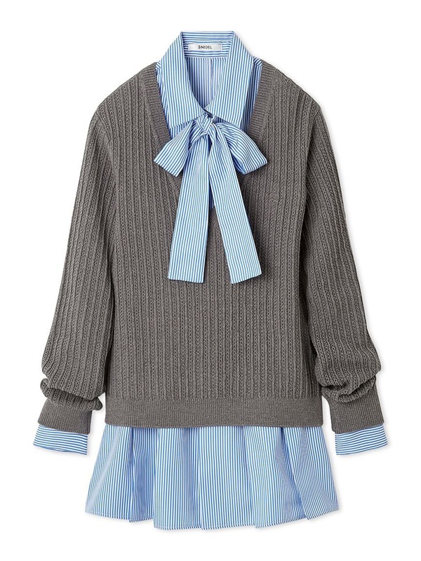 snidel シャツコンビチュニック ボルドー シャツコンビチュニック(チュニック)｜トップス｜SNIDEL(スナイデル)の