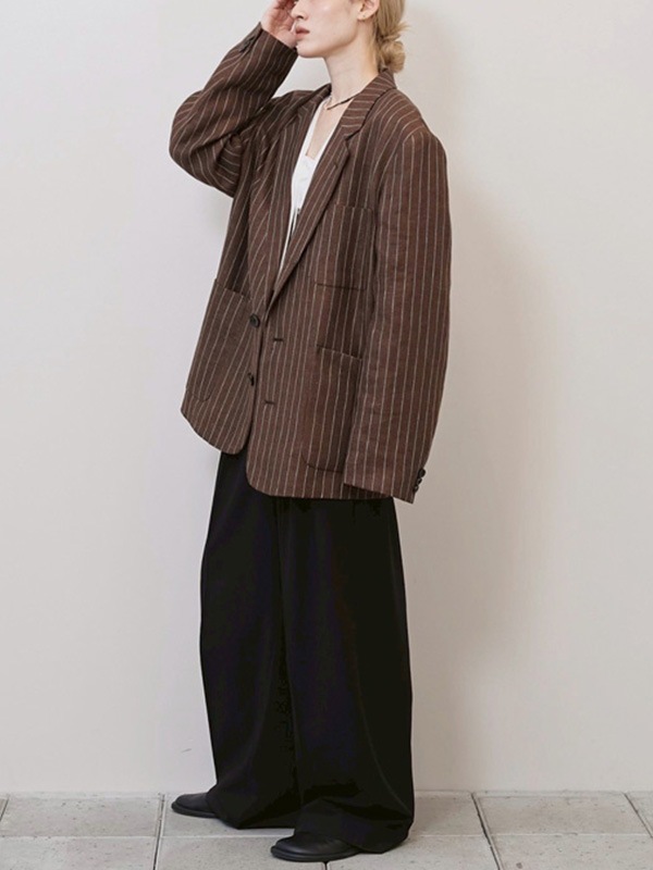 ��SALE30%OFF�ۥȥ��ǥ��ե�  Boyfriend Stripe Linen Jacket 12610108  /����󥻥������Բľ��� �������ˤ�15���ޤ�¨��ȯ��(���˰ʳ�)��