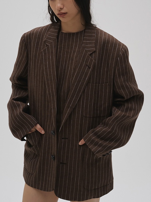 ��SALE30%OFF�ۥȥ��ǥ��ե�  Boyfriend Stripe Linen Jacket 12610108  /����󥻥������Բľ��� �������ˤ�15���ޤ�¨��ȯ��(���˰ʳ�)��