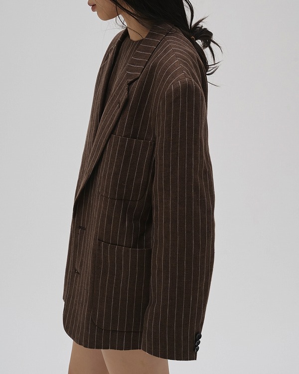 ��SALE30%OFF�ۥȥ��ǥ��ե�  Boyfriend Stripe Linen Jacket 12610108  /����󥻥������Բľ��� �������ˤ�15���ޤ�¨��ȯ��(���˰ʳ�)��