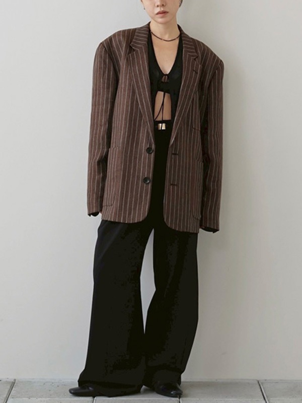 ��SALE30%OFF�ۥȥ��ǥ��ե�  Boyfriend Stripe Linen Jacket 12610108  /����󥻥������Բľ��� �������ˤ�15���ޤ�¨��ȯ��(���˰ʳ�)��
