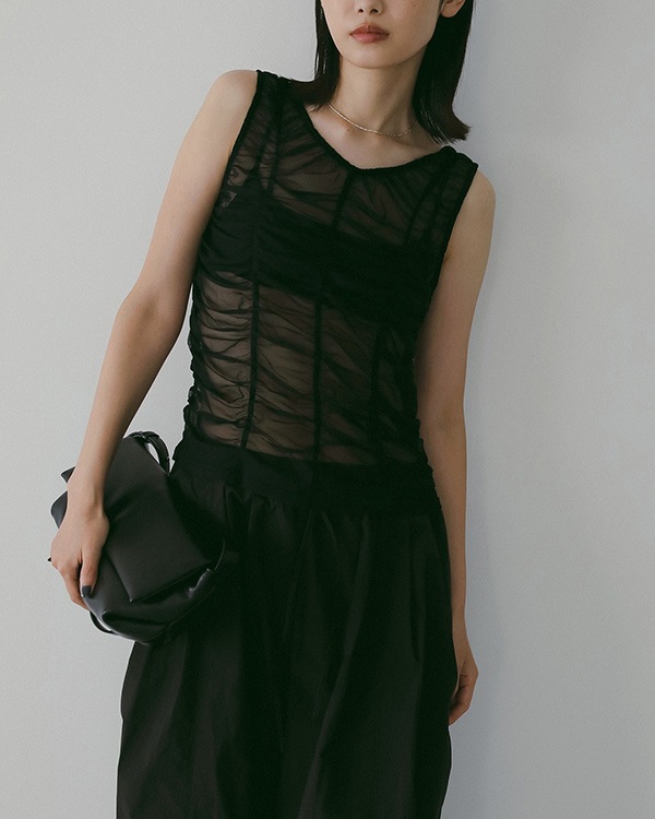 ��ͽ���ʡ�anuke ����̡���  Tulle Gather Tanktop 62610626 4������5��������ͽ�� �ͥ��ݥ�����̵�� /����󥻥������Բľ���