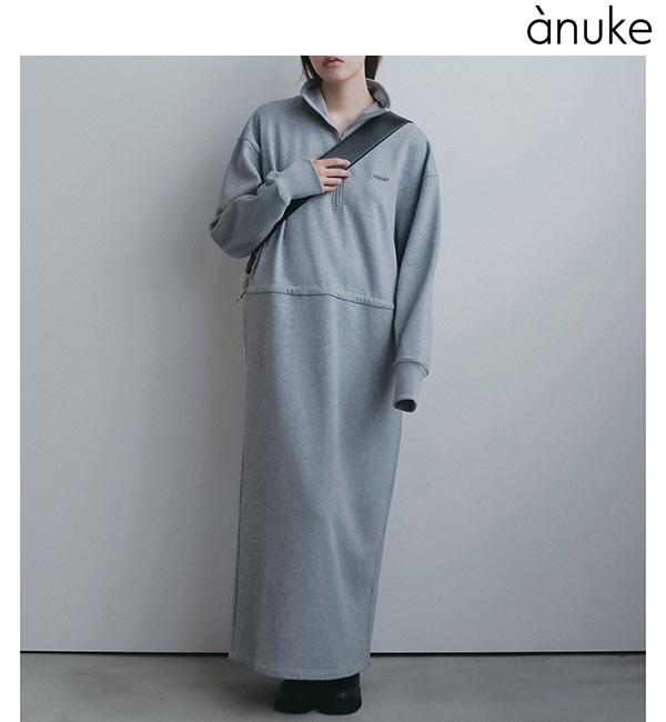 anuke ����̡��� Halfzip Sweat Onepiece 62620311 /����󥻥������Բľ��ʡ������ˤ�15���ޤ�¨��ȯ��(���˰ʳ�)��