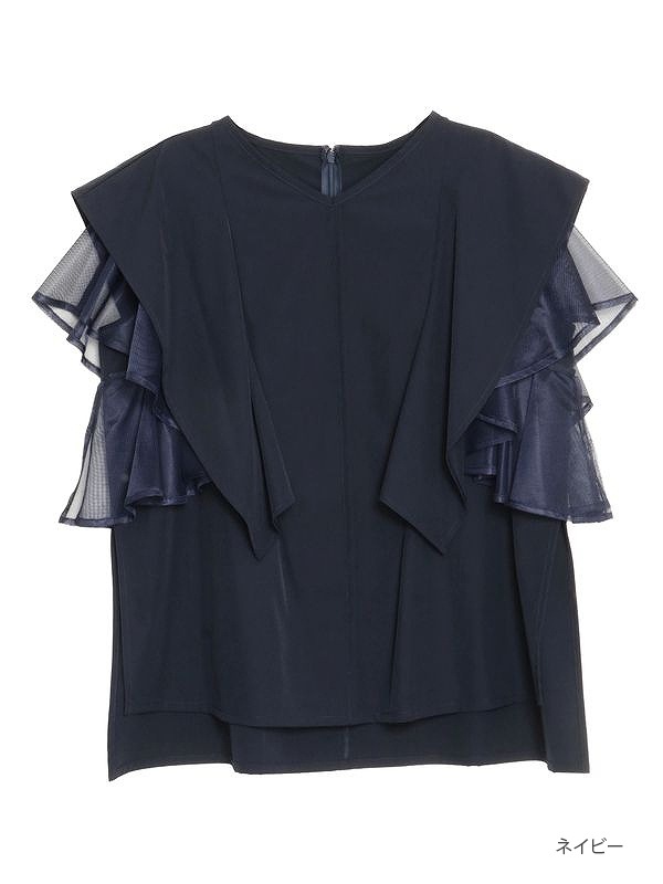 �ڴ��ָ���10%OFF��ELENDEEK �����ǥ�����  MESH LAYERED SLEEVE BL ��å���쥤�䡼�ɥ��꡼�֥֥饦�� 512630421301 /����󥻥������Բľ��� �������ˤ�15���ޤ�¨��ȯ��(���˰ʳ�)��