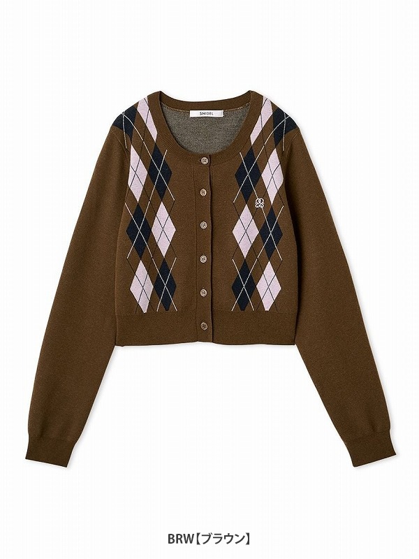 SNIDEL アーガイルカーディガン SOLD OUT】【期間限定10%OFF】SNIDEL スナイデル アーガイル