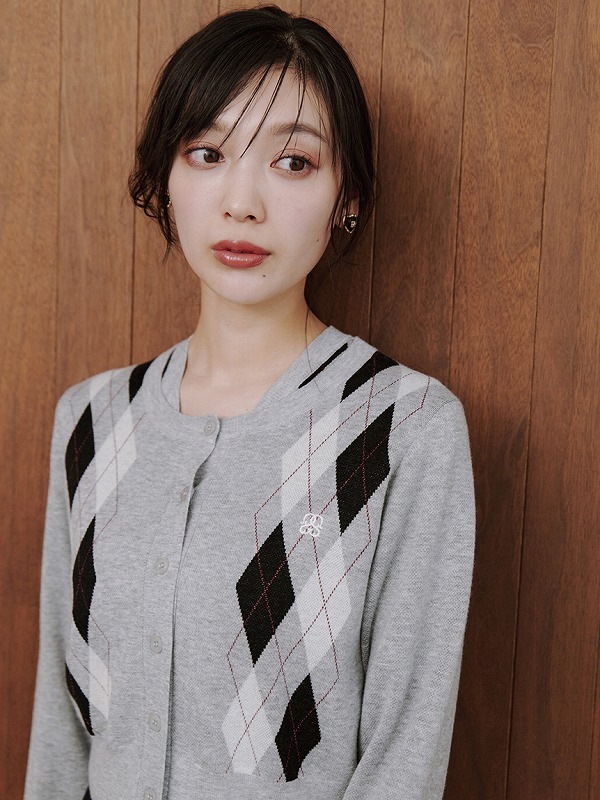 SNIDEL アーガイルカーディガン SOLD OUT】【期間限定10%OFF】SNIDEL スナイデル アーガイル