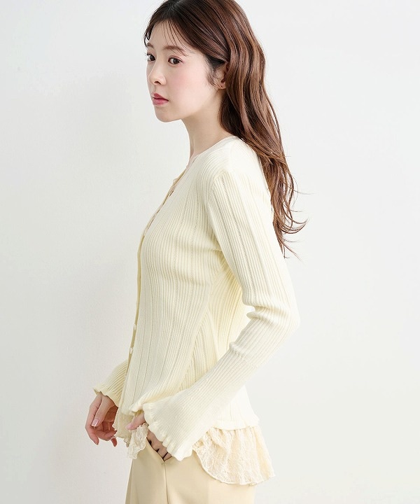 再入荷】COCODEAL ココディール レースドッキングニット 76131003