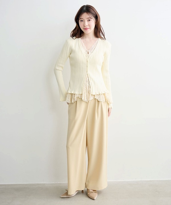 再入荷】COCODEAL ココディール レースドッキングニット 76131003