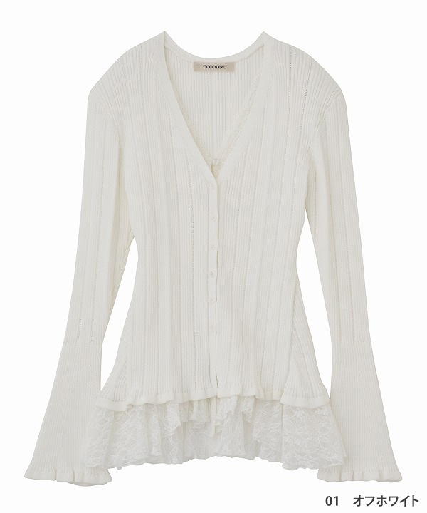 再入荷】COCODEAL ココディール レースドッキングニット 76131003