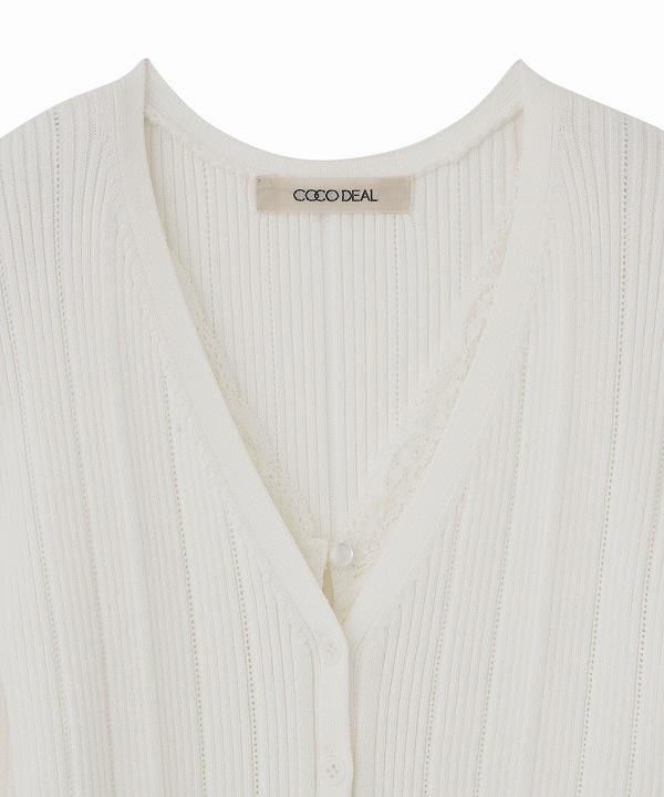 COCODEAL レースドッキングニット　オフ COCO DEAL】レースドッキングニットレディースファッションのセレクト