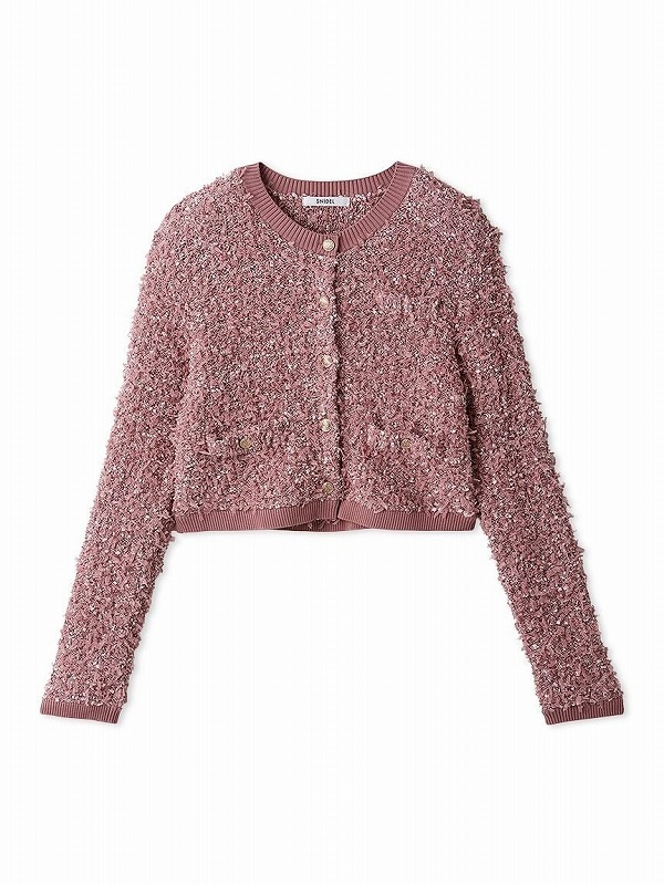 ✨極美品✨25SS SNIDEL スナイデル ツイード ニット カーディガン 紺 SNIDEL 新作10%OFF スナイデル トップス 25秋冬 ミックス