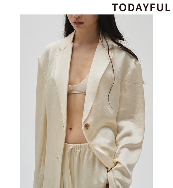 ��8/17(��)����12����SALE50%OFF��TODAYFUL �ȥ��ǥ��ե�  Satin Over Jacket 12610103   /����󥻥������Բľ��� �������ˤ�15���ޤ�¨��ȯ��(���˰ʳ�)��