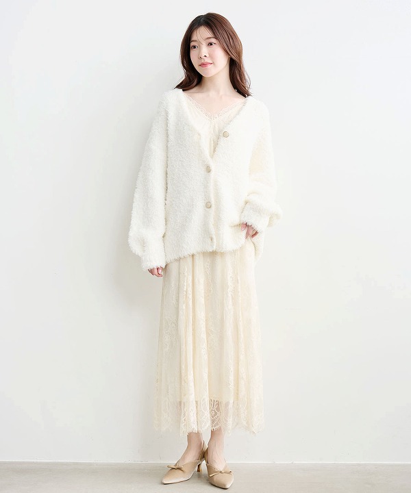 COCODEAL ニットカーデ×レースキャミワンピース COCODEAL ココディール ニットカーデ×レースキャミワンピース 76115001