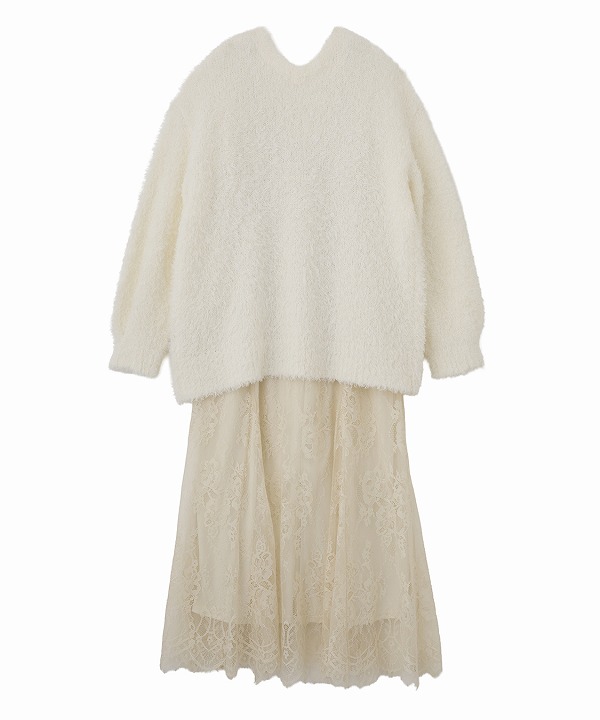 COCODEAL ココディール ニットカーデ×レースキャミワンピース 76115001