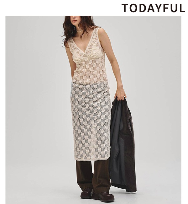 �ڴ��ָ���ݥ����5%��10/18(��)23:59�ޤǡۡ�ͽ���ʡ�TODAYFUL �ȥ��ǥ��ե�  Shrink Lace Dress 12710302 4�����5��������ͽ�� /����󥻥������Բľ���