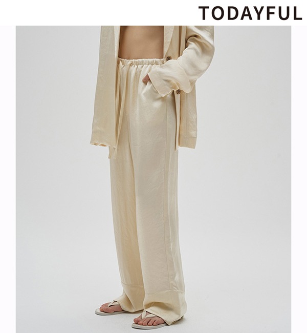��ͽ���ʡ�TODAYFUL �ȥ��ǥ��ե�  Satin Easy Pants 12610704 3������4��������ͽ�� /����󥻥������Բľ���