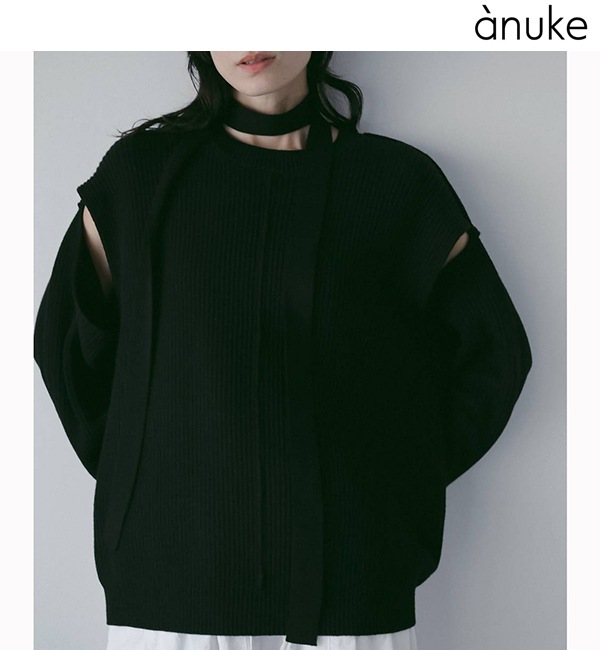 anuke ����̡���  Slit Rib Knit 62610523  /����󥻥������Բľ��� �������ˤ�15���ޤ�¨��ȯ��(���˰ʳ�)��