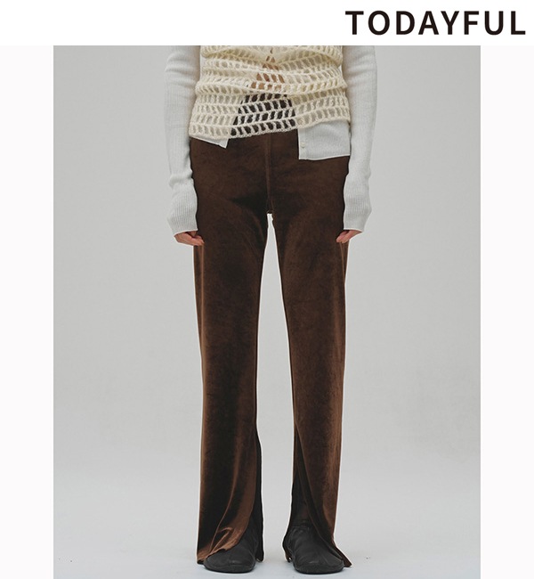 ��ͽ���ʡ�TODAYFUL �ȥ��ǥ��ե�  Velour Slit Leggings 12620703 8������9��������ͽ�� /����󥻥������Բľ���