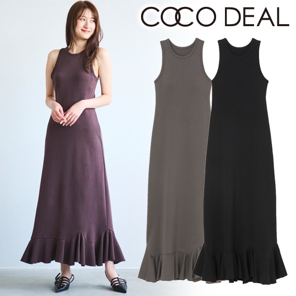 COCODEAL ココディール カップ付きペプラムタンクワンピース 74525093 