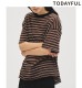 �ڴ��ָ���ݥ����5%��10/18(��)23:59�ޤǡۡ�ͽ���ʡ�TODAYFUL �ȥ��ǥ��ե�  Border Halfsleeve Knit 12710526 4�����5��������ͽ�� /����󥻥������Բľ���