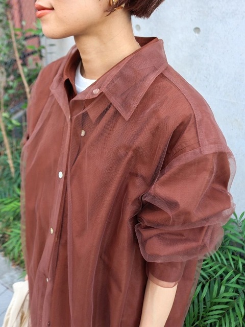 期間限定30%OFF】Ungrid アングリッド チュールレイヤードルーズシャツ