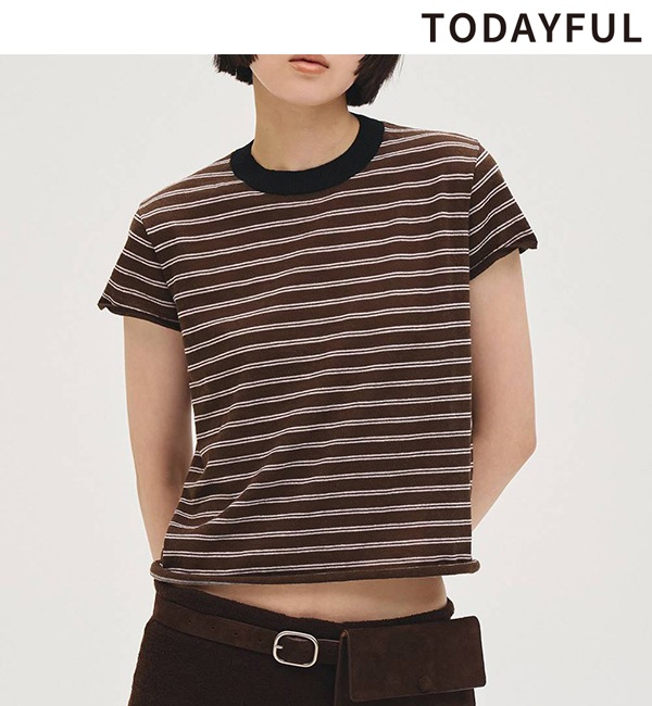 �ڴ��ָ���ݥ����5%��10/18(��)23:59�ޤǡۡ�ͽ���ʡ�TODAYFUL �ȥ��ǥ��ե�  Border Compact Knit 12710518 4�����5��������ͽ�� /����󥻥������Բľ���