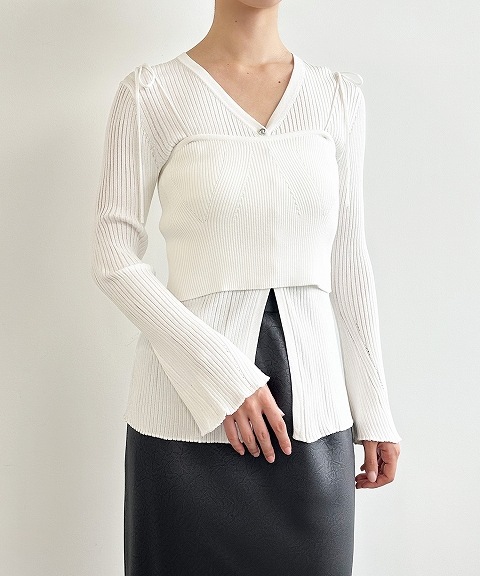 COCO DEAL - COCODEAL カーディガン&amp;リボンニットビスチェセット COCO DEAL - COCODEAL カーディガン&リボンニットビスチェセット