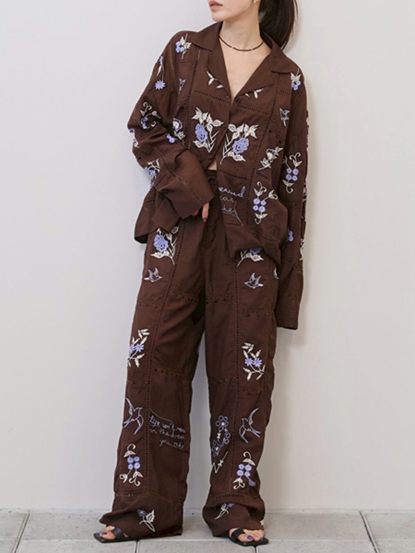 TODAYFUL �ȥ��ǥ��ե�  Embroidery Patchwork Shirts 12610428  /����󥻥������Բľ��� �������ˤ�15���ޤ�¨��ȯ��(���˰ʳ�)��