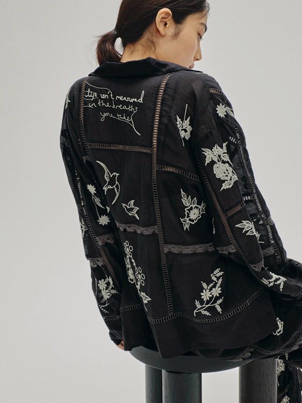 TODAYFUL �ȥ��ǥ��ե�  Embroidery Patchwork Shirts 12610428  /����󥻥������Բľ��� �������ˤ�15���ޤ�¨��ȯ��(���˰ʳ�)��