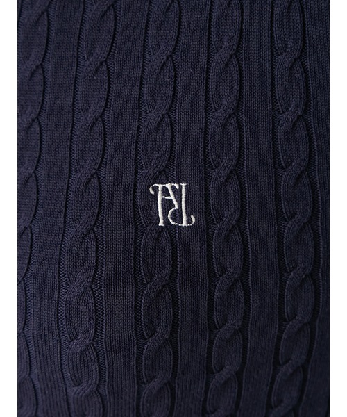 フレイアイディー シルクブレンドミニケーブルカーディガン　ネイビー シルクブレンドミニケーブルカーディガン(ニット)｜トップス