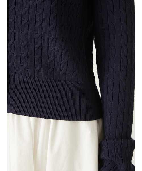 フレイアイディー シルクブレンドミニケーブルカーディガン シルクブレンドミニケーブルカーディガン(ニット)｜トップス