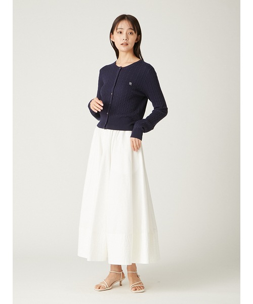 フレイアイディー シルクブレンドミニケーブルカーディガン シルクブレンドミニケーブルカーディガン(ニット)｜トップス